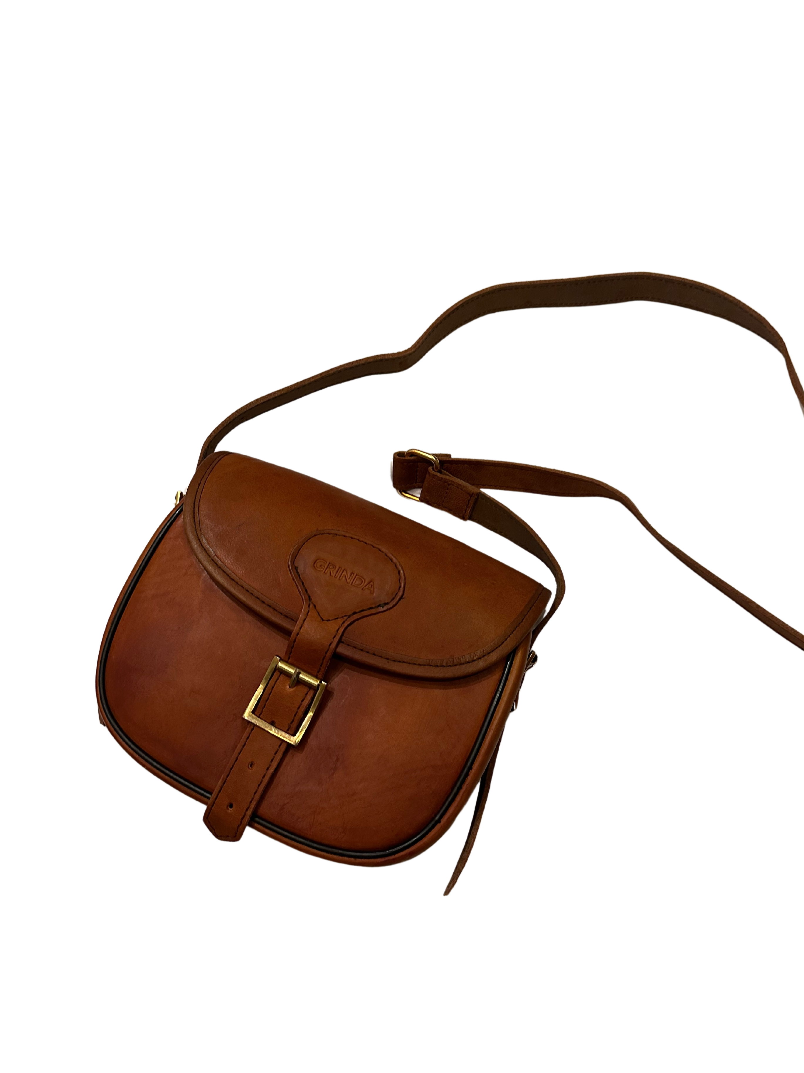 Cartridge bag brown leather