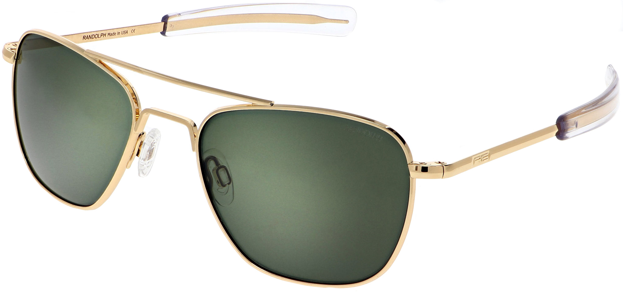 Randolph Sunglasses AF056, 23K Gold with AGX Green Lenses -