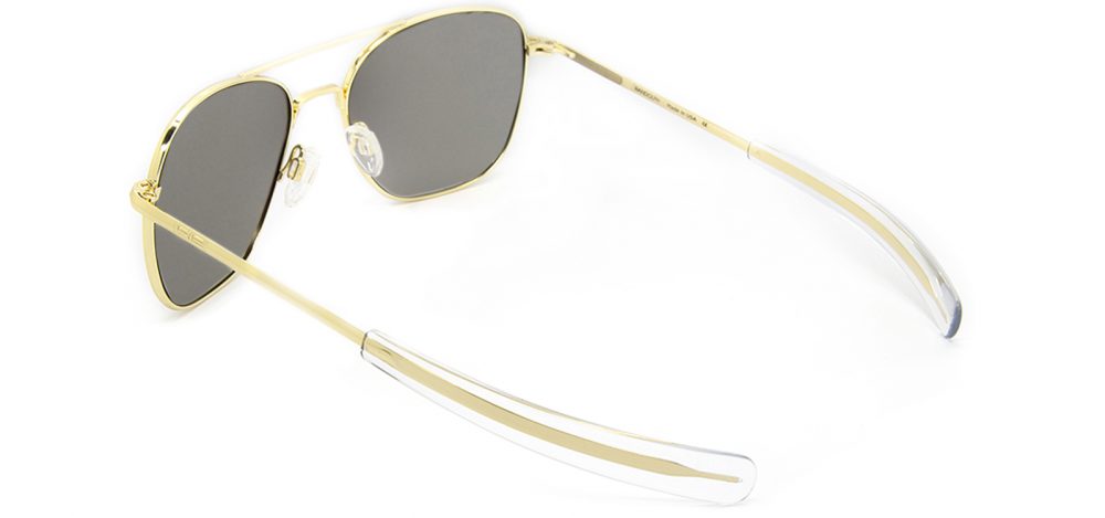 Randolph Aviator Sunglasses AF055, 23K Gold with American Gray Mineral  Glass - Flight Sunglasses