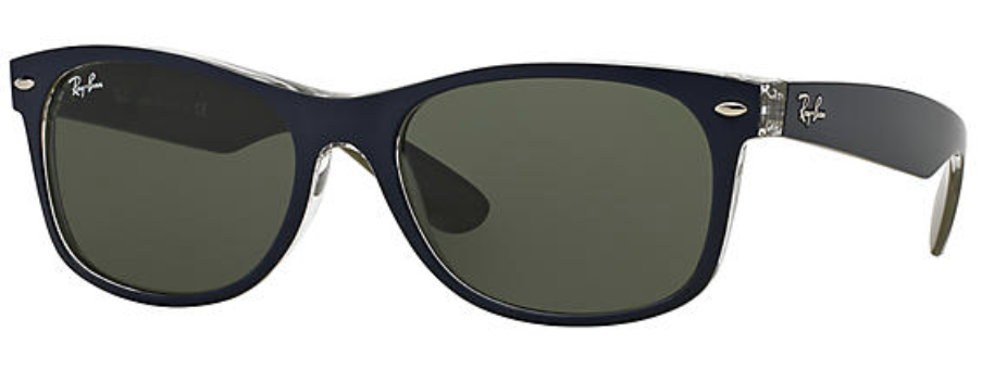 Ray Ban New Wayfarer Bicolor Blue Sunglasses Rb2132 Green G 15 Lens Flight Sunglasses