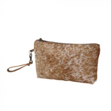 Myra Hair on hide and Leather Clutch