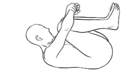 Drawing of a person hugging their knees to their chest