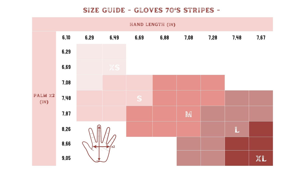 Wildust Sisters Glove Size Chart