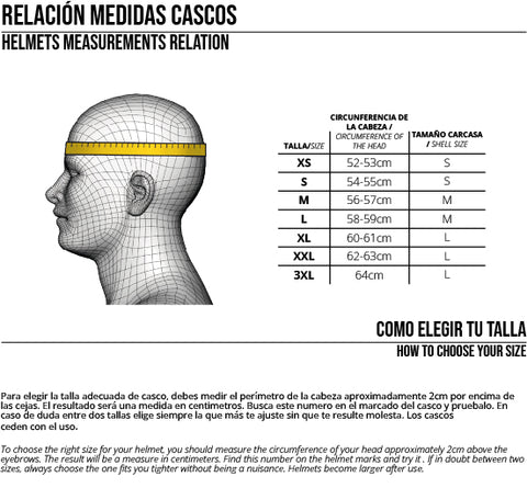 ByCity Two Strokes Helmet Size Chart