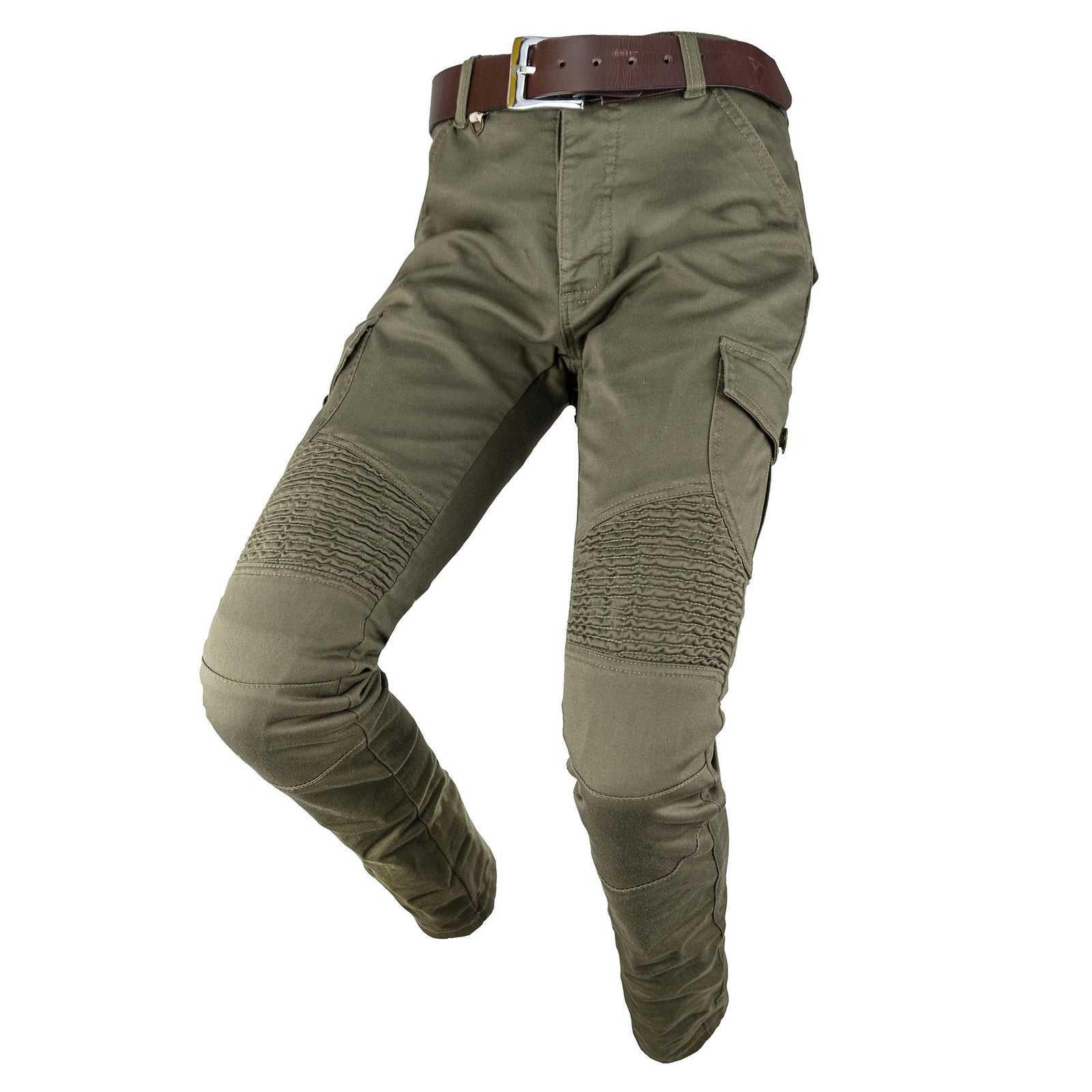 Black Cotton Stretch Motorcycle Cargo Pants - RhinoLeather