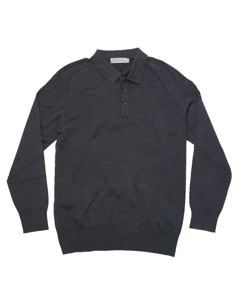 Long-sleeve Polo Shirt Slim Cut in Cream&Khaki -Labour Union Clothing ...