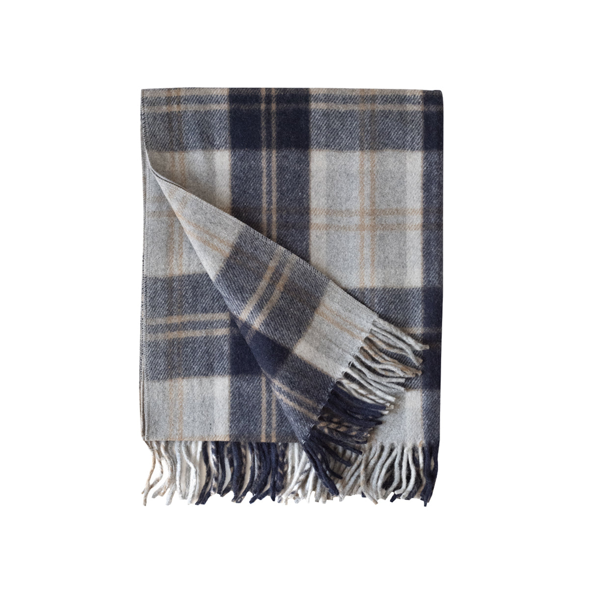 Navy Tartan Throw – Tuesday Made