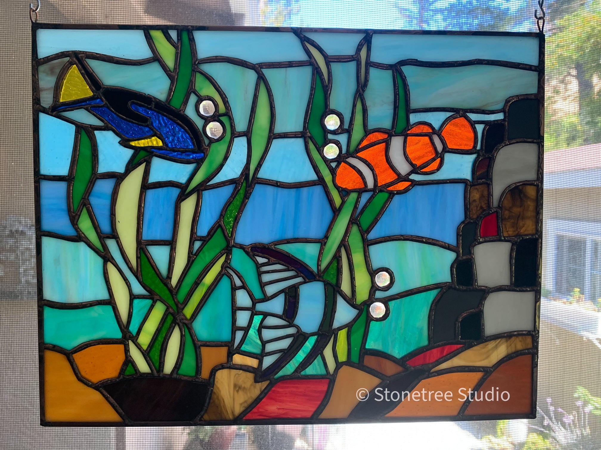 Aquarium Stained Glass Panel Stonetree Studio