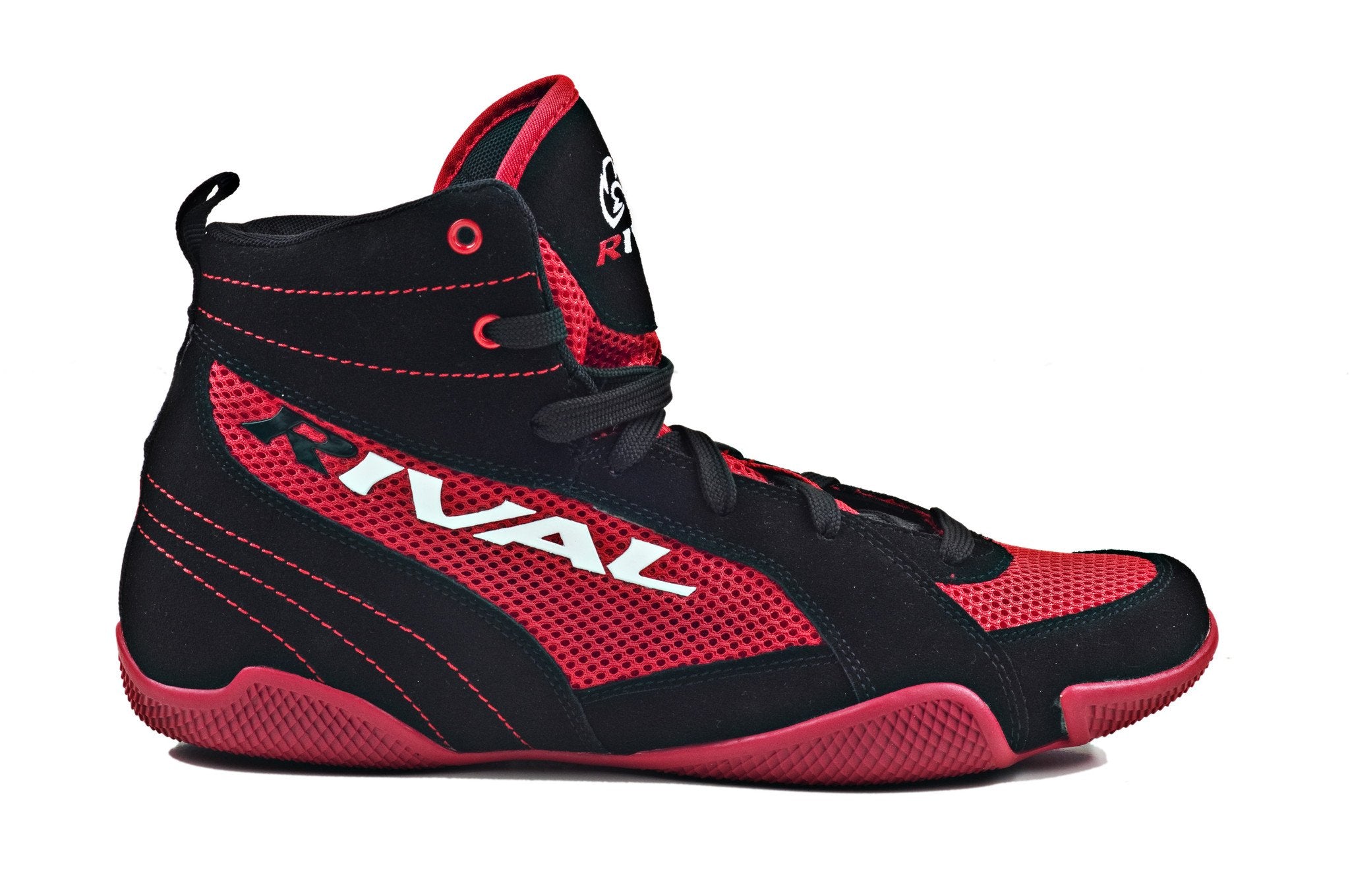 black and red boxing shoes
