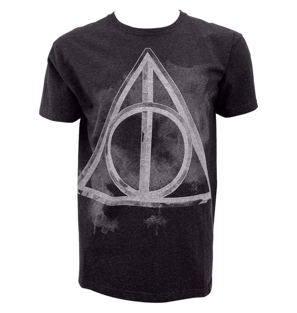 jas Scharnier Skiën Deathly Hallows Smoky Charcoal T-Shirt | Harry Potter Shop US