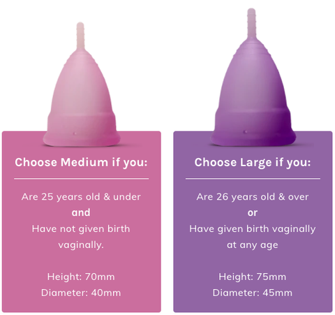 Medium and large vegan medical-grade silicone and latex-free menstrual cup