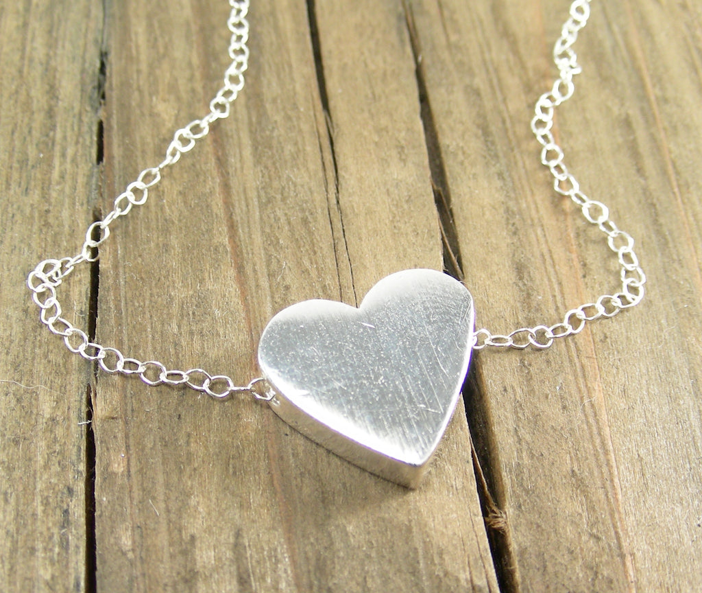 Heart Charm Necklace - Pewter – Emily Jane Designs