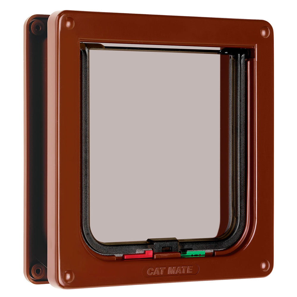 Image of Cat Mate 4-Way-Locking Cat Flap with Liner to 50mm (2 inches) – Brown (235B) - Brown