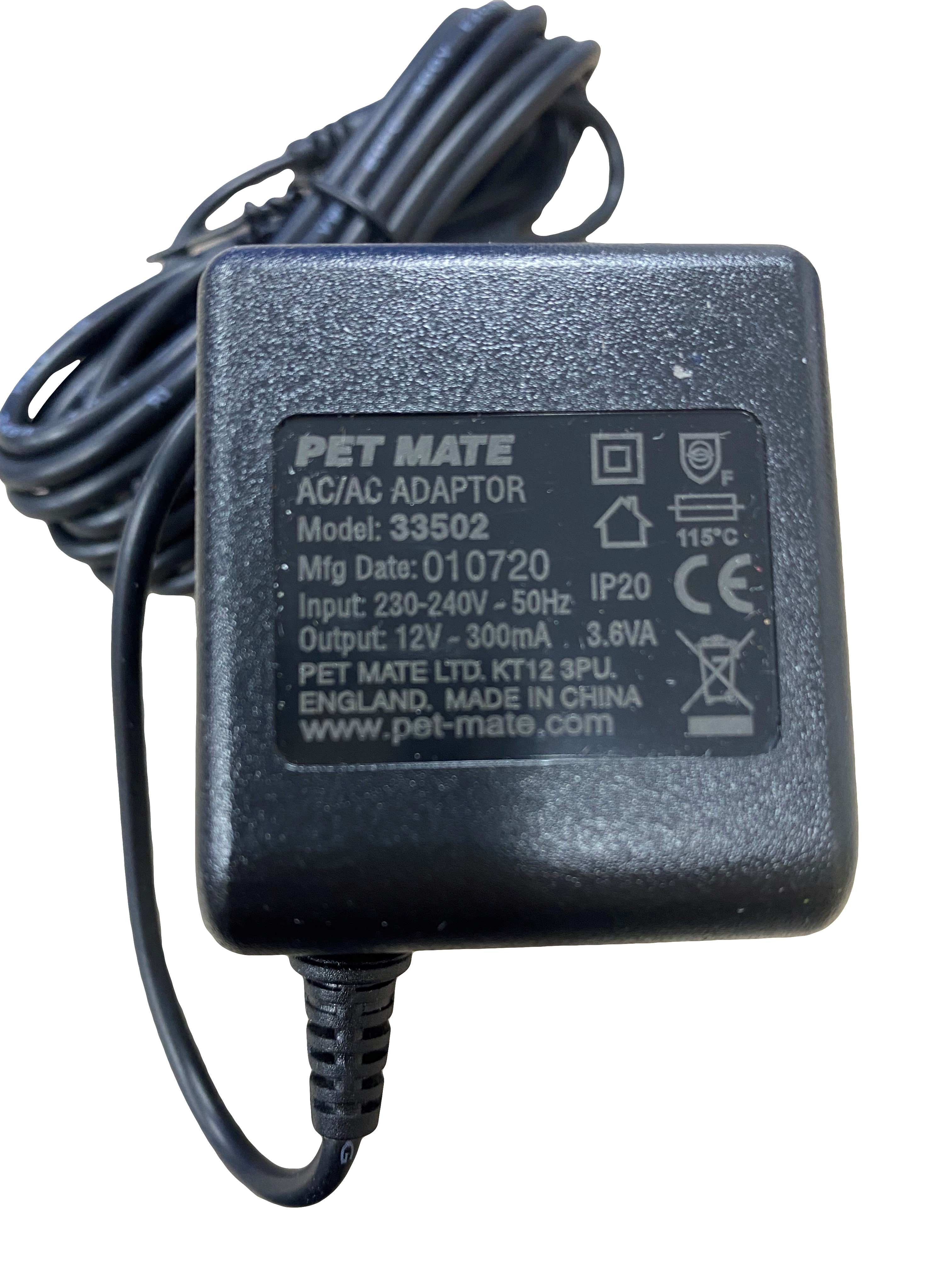 Image of Replacement Power Supply: Cat Mate and Dog Mate Pet Fountain (949) - UK