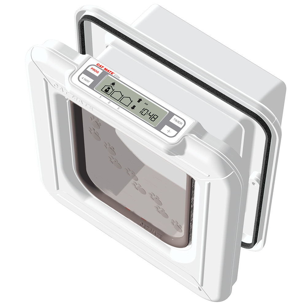 Image of Cat Mate Elite Microchip Cat Flap with Timer Control – White (355W)