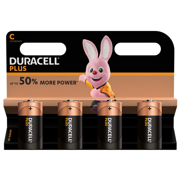 Image of Duracell Plus Alkaline C Batteries, pack of 4