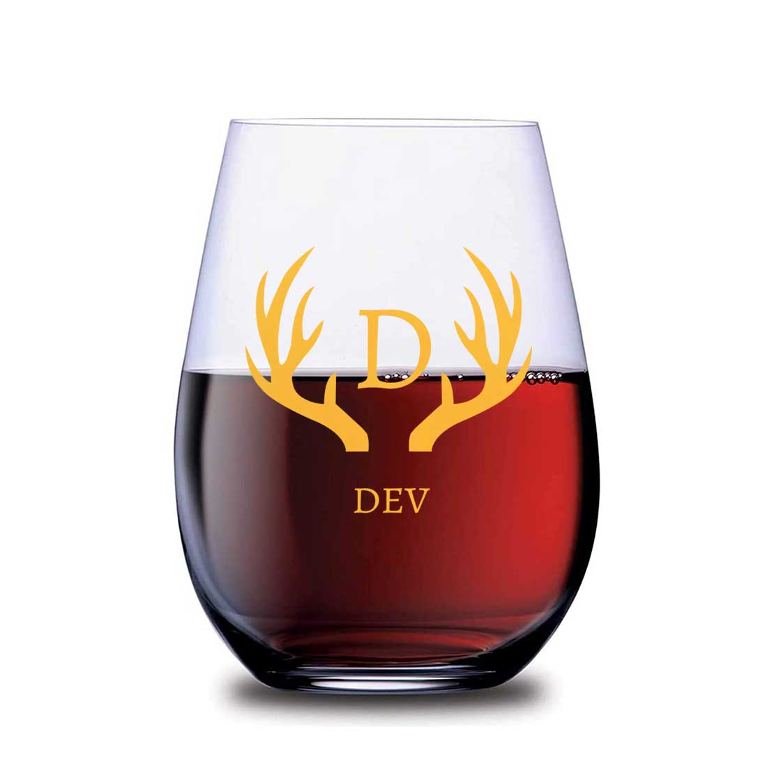 Personalized Stemless Wine Glass Whiskey Gift for Boyfriend Husband - Monogram