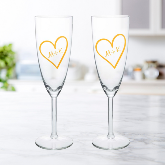 Personalized Champagne Flute Glass Set Wedding Gift- Anniversary – MAISON  CUSTOM