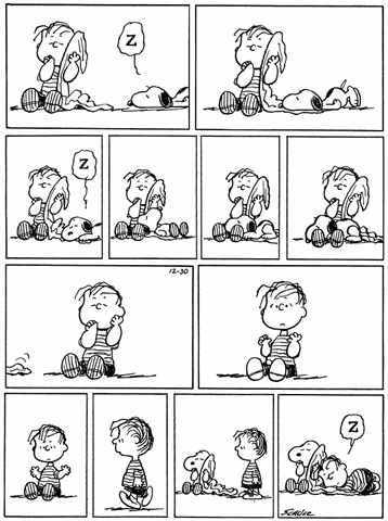 Linus, the blanket and Snoopy