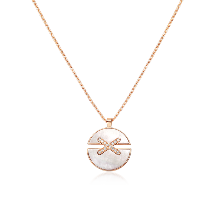 French luxury brand jewelry 925 Sterling Silver 18k rose gold full diamond  Cross X small Pendants Necklace JEUX DE LIENS HARMONY - AliExpress