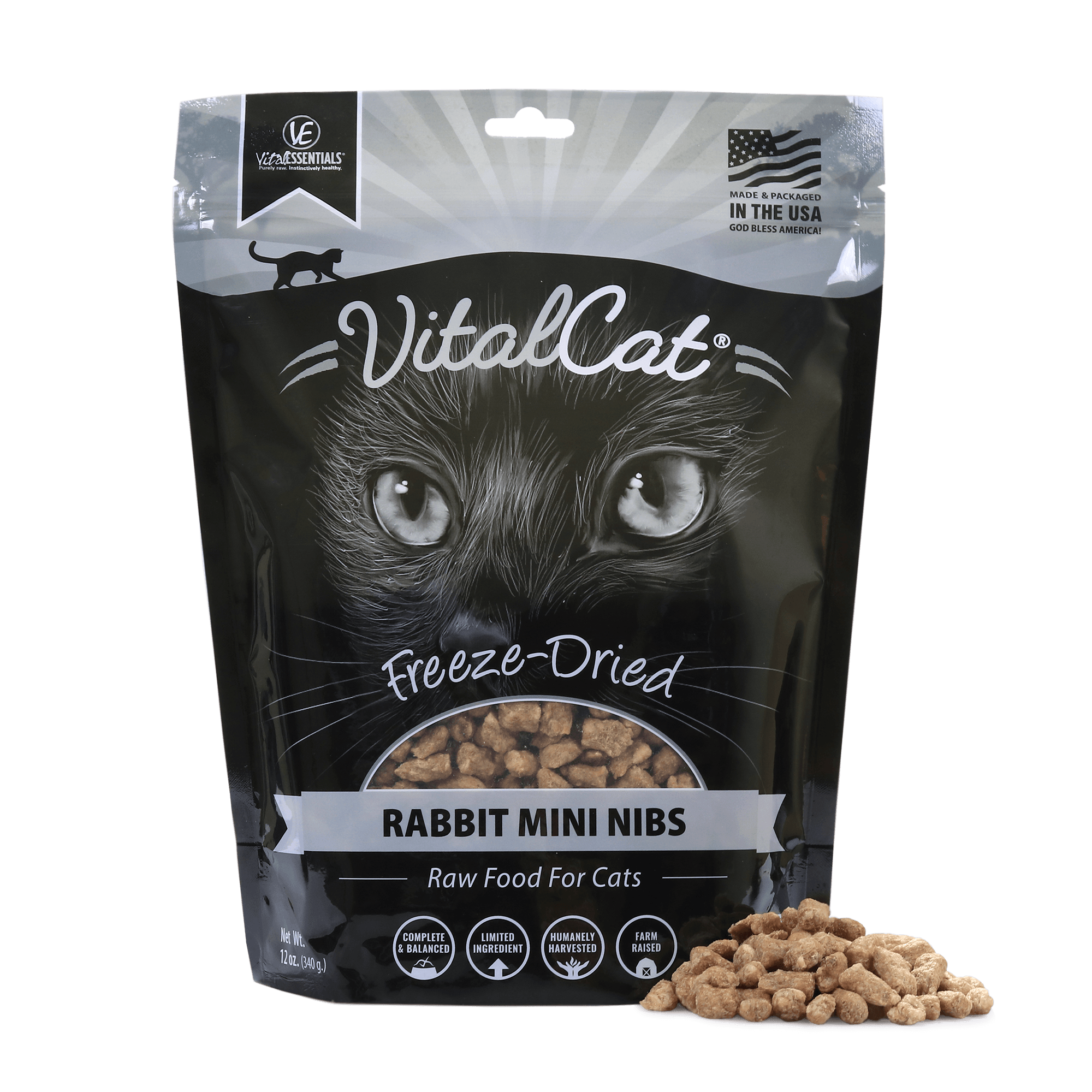 Vital Cat® Freeze Dried Mini Nibs Rabbit Cat Food, 12 oz 