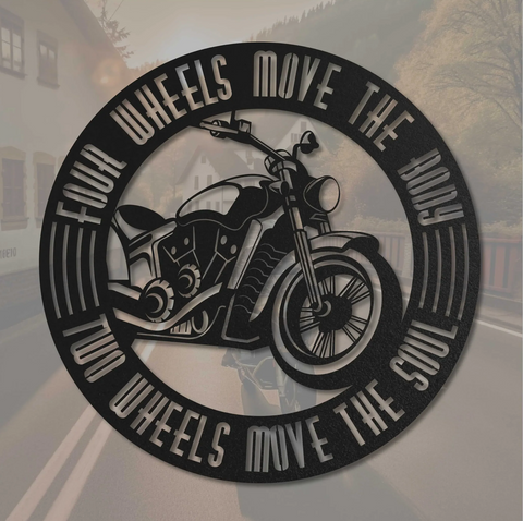 "Two Wheels Move The Soul" aus Stahl von Steelmonks