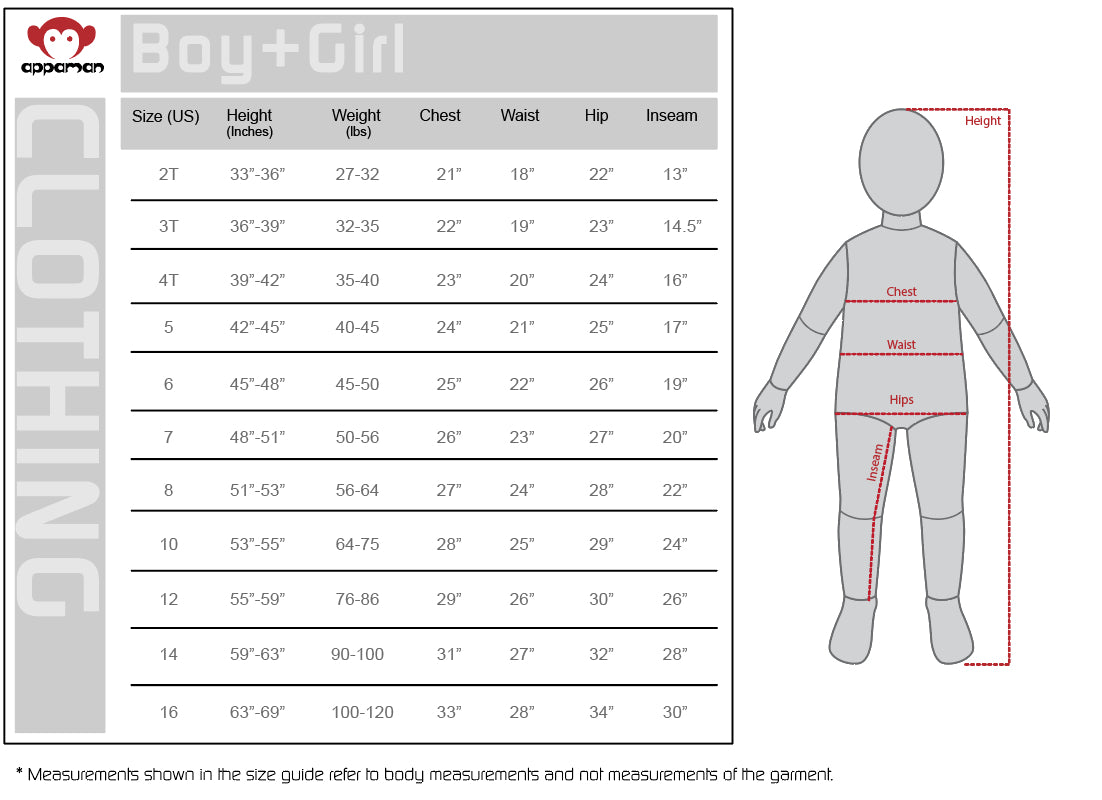 Standard Size Chart For Children