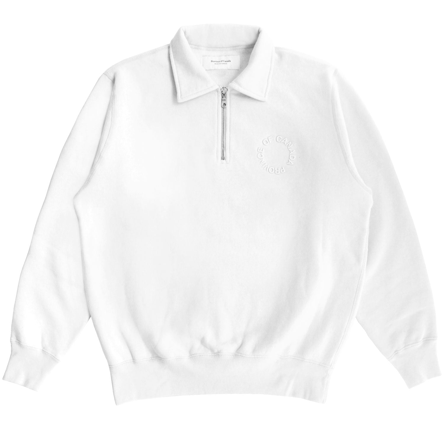 Half Zip Fleece Sweatshirt White - Unisex – Province of Canada