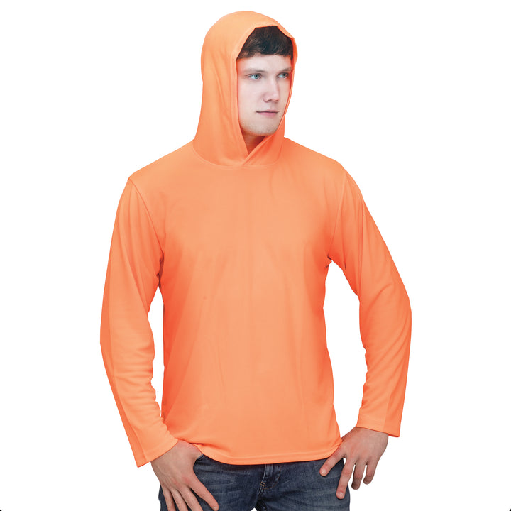 ProtectX High Visibility Sun Protection Lightweight Long Sleeve Hoodie, UPF  50+ Quick-Dry, SPF UV Shirt, Active Wear - Neon Green 