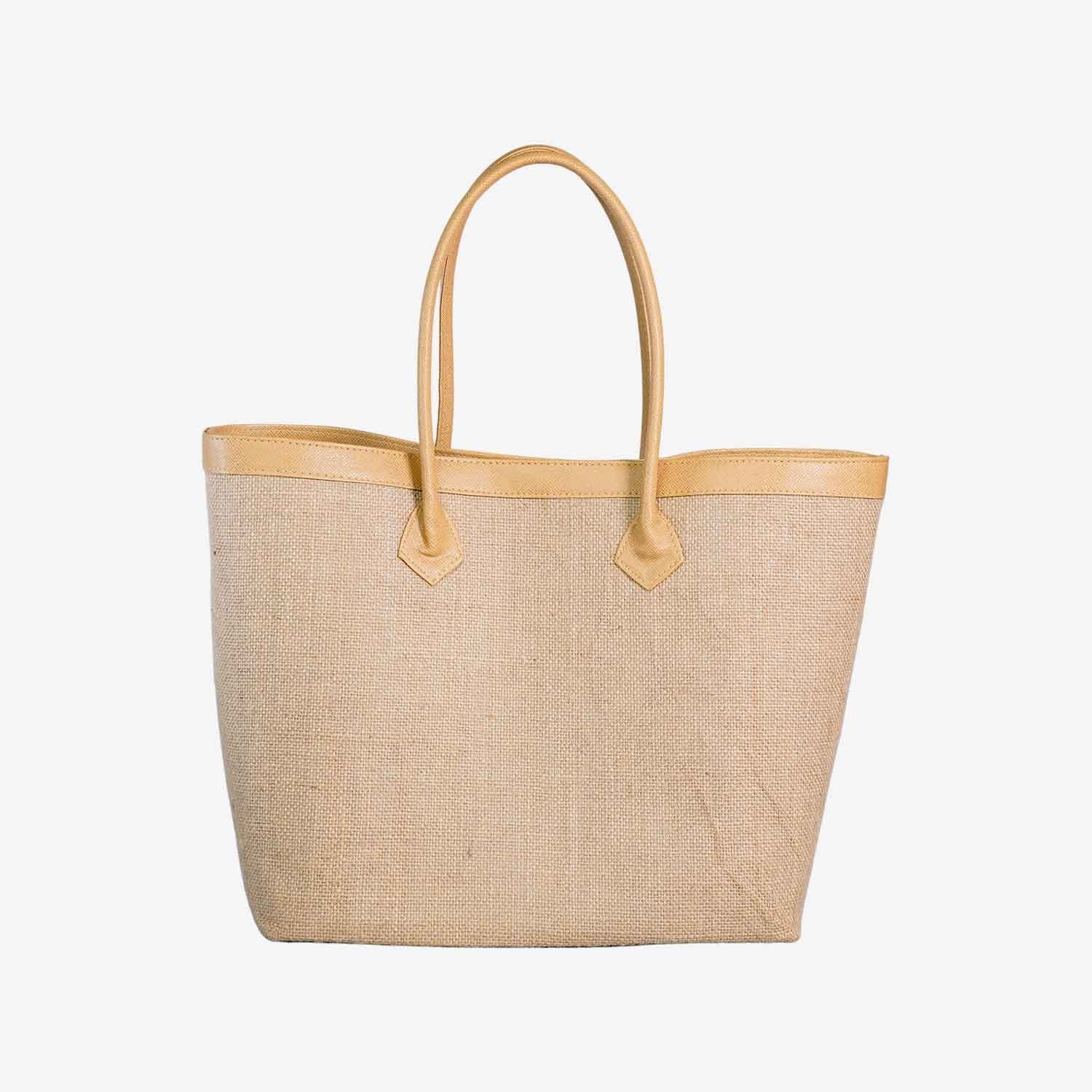 Tropiko by Kultura Leather Handle Abaca Handbag