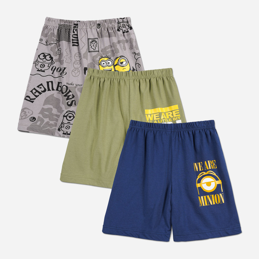 Characters Boys' Astd 3 Piece Minions Shorts Set