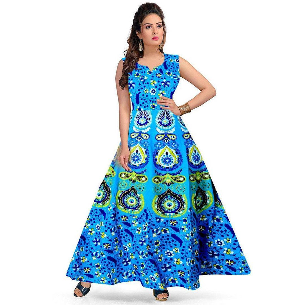 printed cotton gown