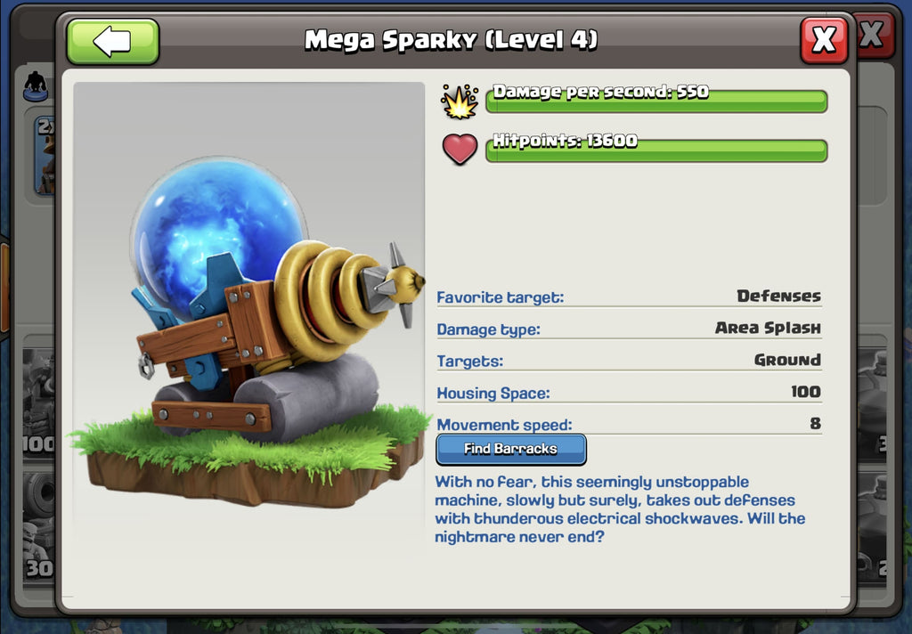 Mega Sparky Stats