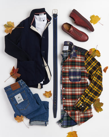 Portuguese Flannel Patchwork Shirt Outfit