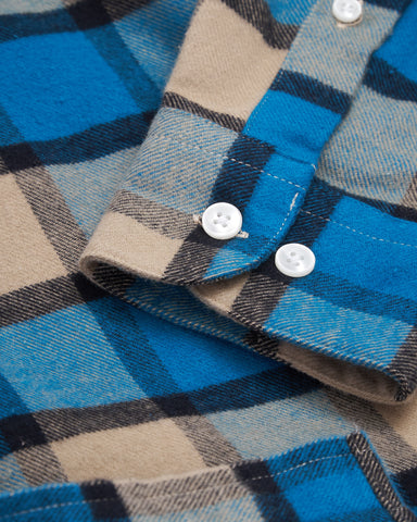 Portuguese Flannel Tuquoise Flannel Check Shirt