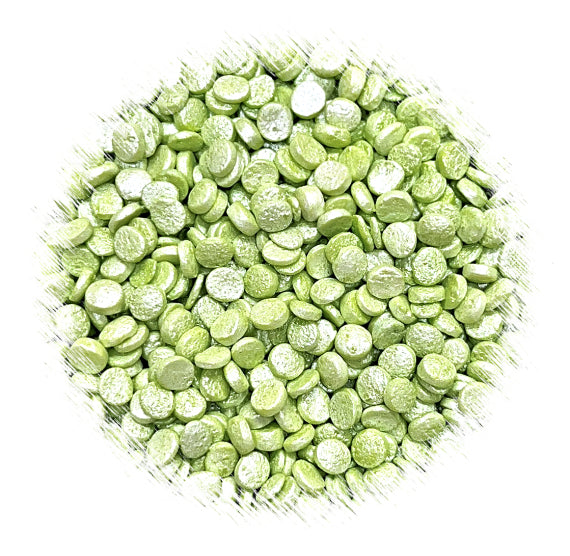 Sprinkle-It® Shimmer Confetti Dot Sprinkles: Palest Green 4mm