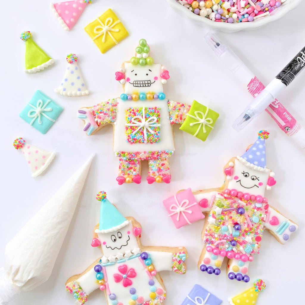 Decorated Sugar Cookies Tutorial by Sprinkle Robot for Bakers Party Shop | www.bakerspartyshop.com
