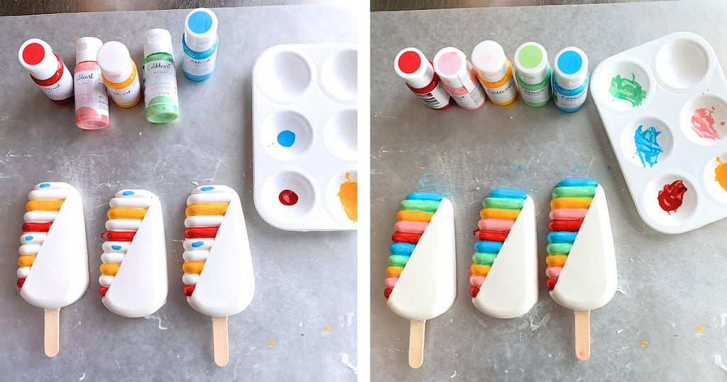 Rainbow Cakesicles Tutorial + Hip Hip Hooray Party Table | www.bakerspartyshop.com
