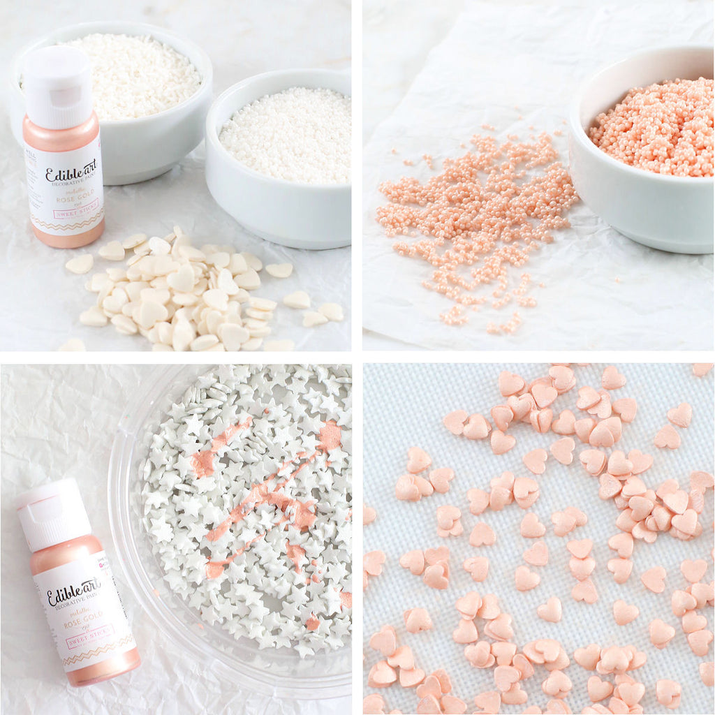 How to Make Rose Gold Sprinkles | www.bakerspartyshop.com