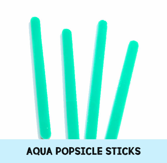 Aqua Popsicle Sticks: Acrylic Cakesicle Sticks | www.sprinklebeesweet.com