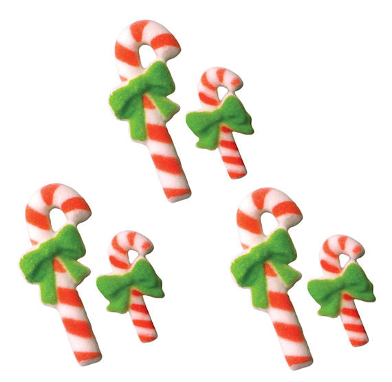 Shop Candy Cane Sugar Toppers, Edible Christmas Cupcake + Cake Toppers ...