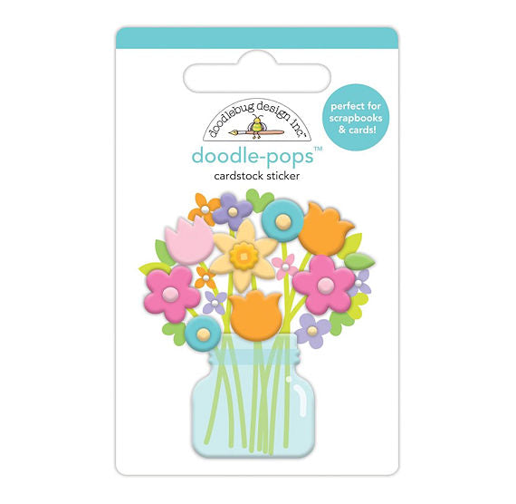 Doodle-Pops Spring Flowers Sticker | www.bakerspartyshop.com