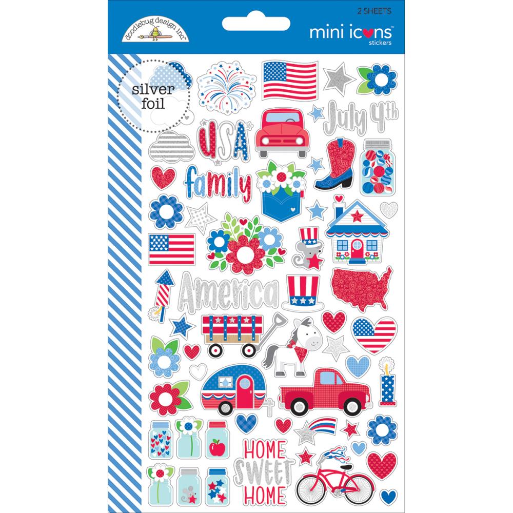 Download Mini Icons Patriotic Stickers Doodlebug Fourth Of July Stickers Bakers Party Shop