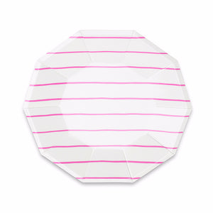 Striped Small Pink Plates | www.bakerspartyshop.com