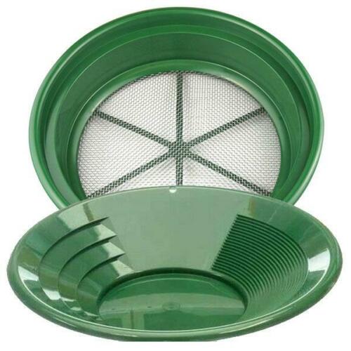 1/12" Mesh Large Gold Classifier Screen & 14" Green Gold Pan.