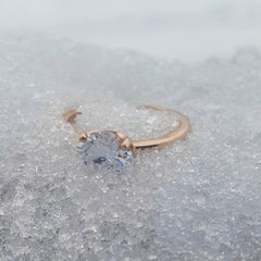 When using snow for jewelry photography background beware of sinking!
