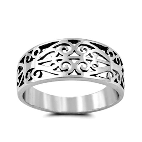 .925 Sterling Silver Double Heart Celtic Ring Band Ladies and Mens size ...