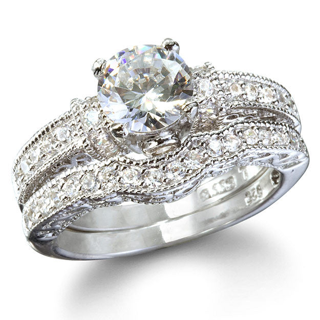 SweetJew Vintage Wedding Rings for Women 925 Sterling Silver