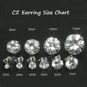 4mm Sterling Silver Round Cut CZ Earring Studs