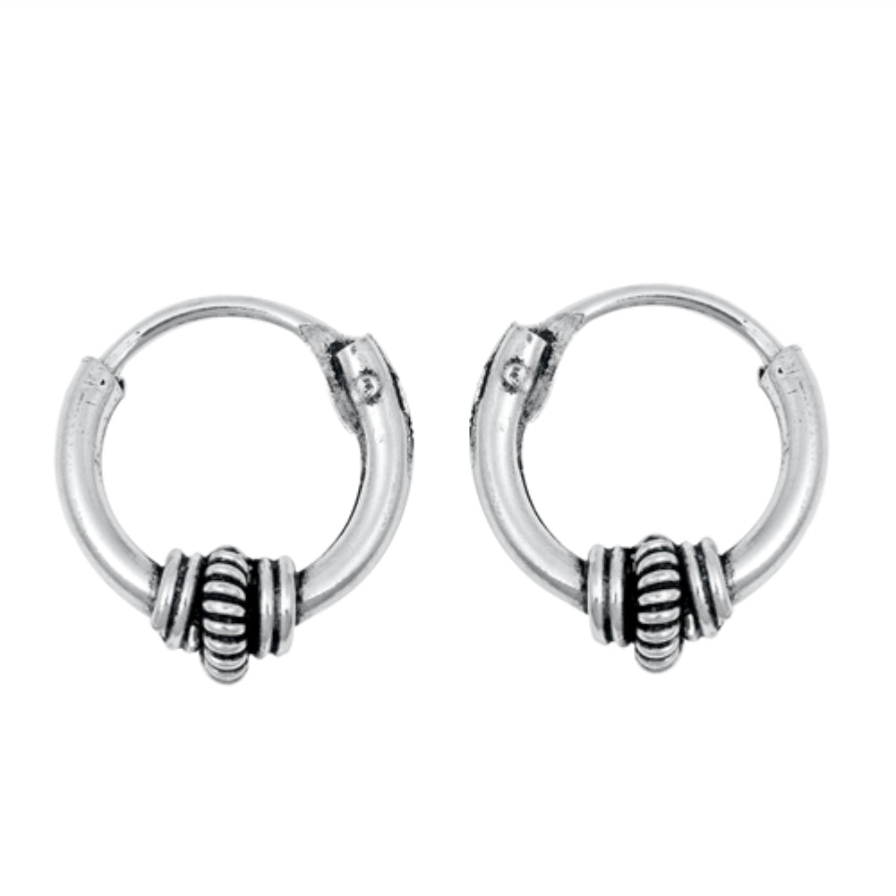 Silver Bali Hoop Heart Earrings online for young girls – Silverlinings